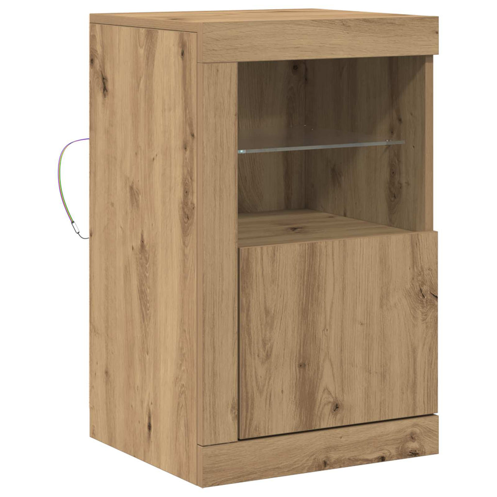 vidaXL Komoda LED Ze LED Lights Dąb rzemieślniczy 41 x 37 x 67 cm