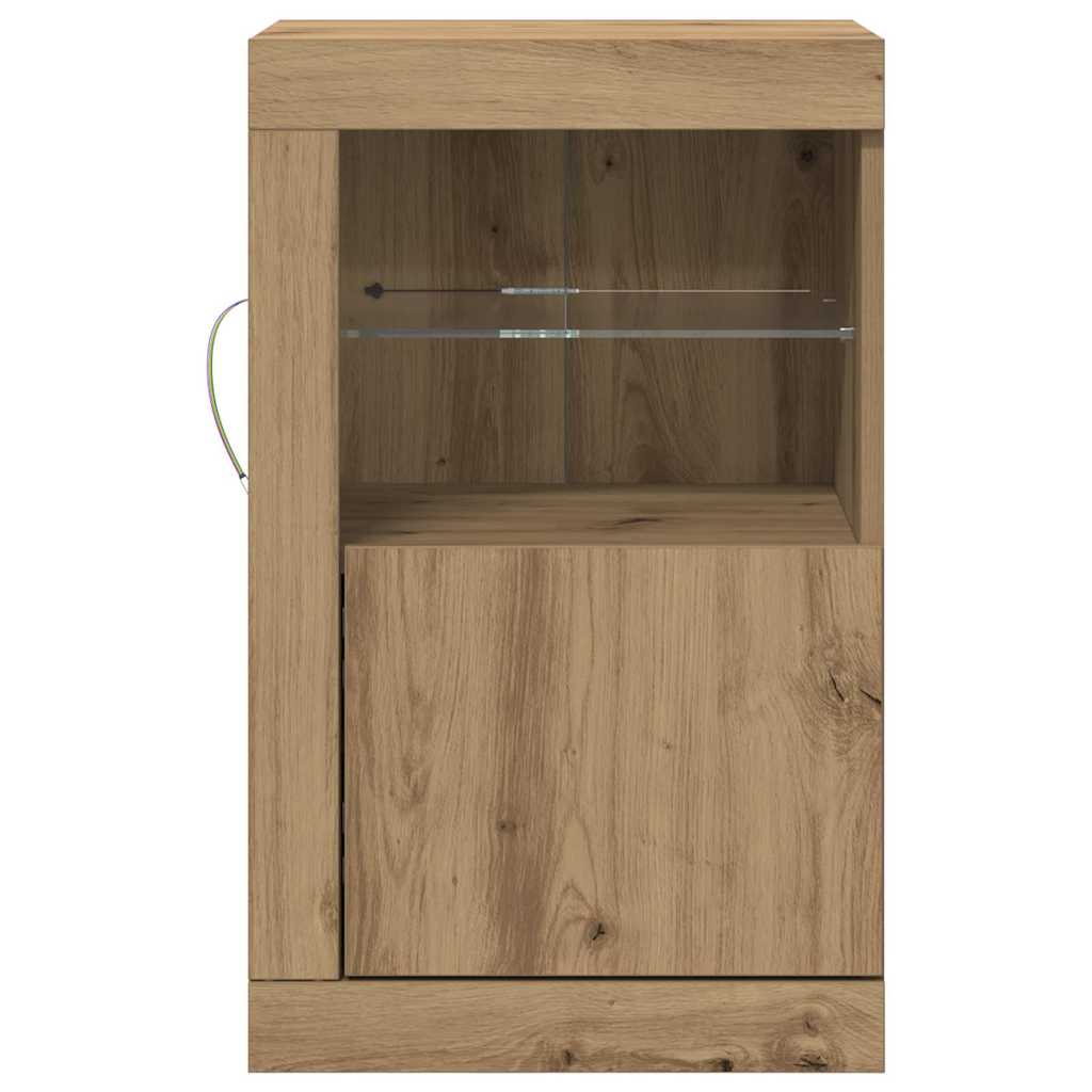 vidaXL Komoda LED 2 pcs Dąb rzemieślniczy 41 x 37 x 67 cm