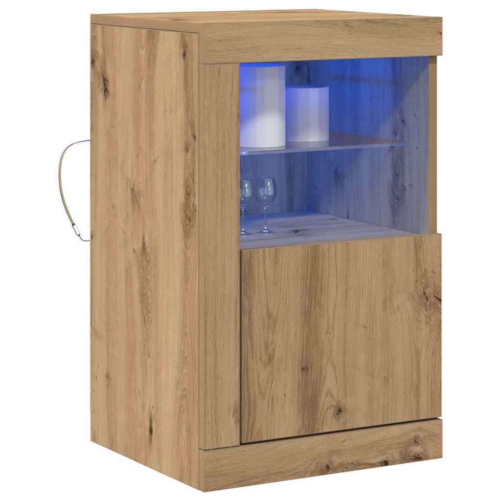 vidaXL Komoda LED 2 pcs Dąb rzemieślniczy 41 x 37 x 67 cm