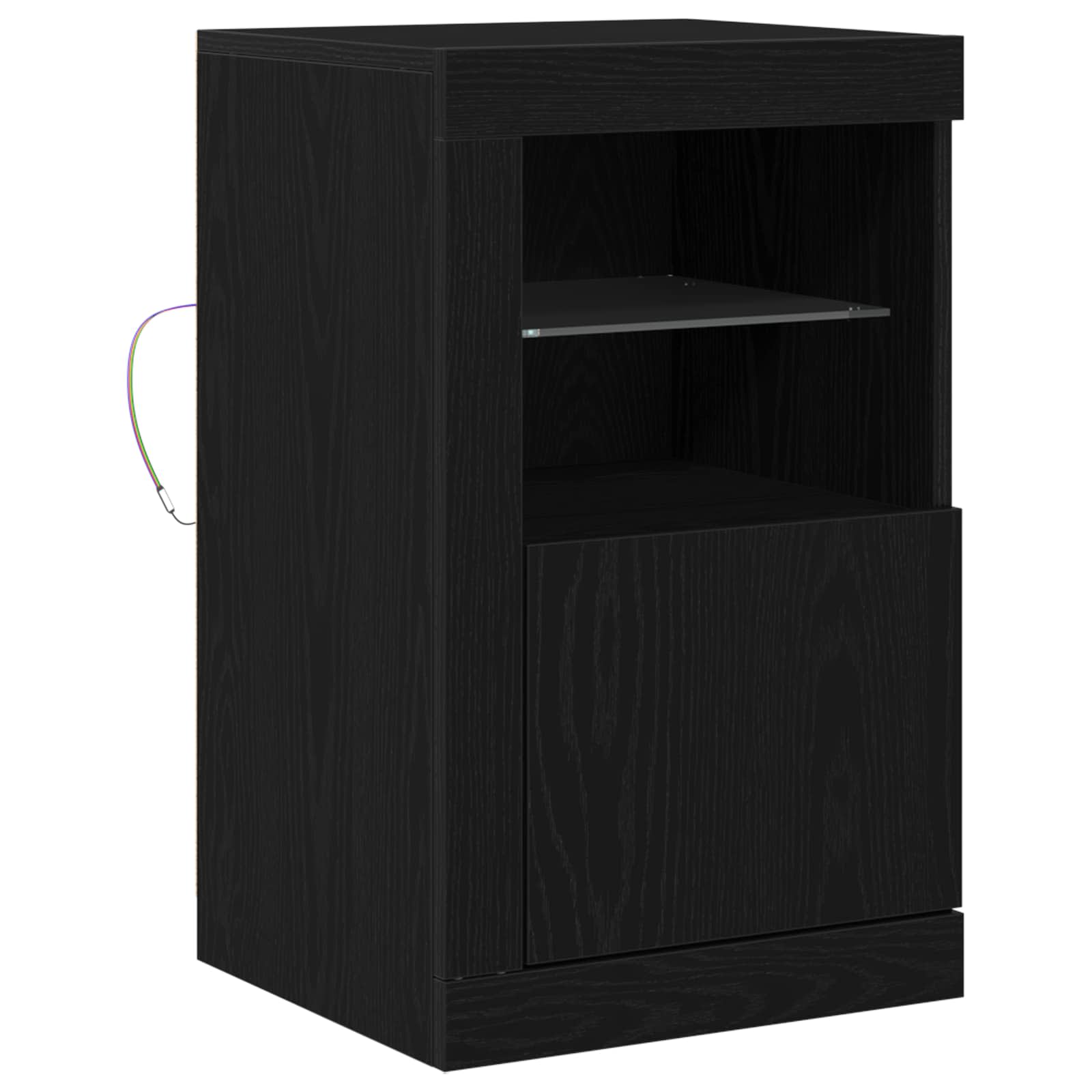 vidaXL Komoda LED Czarny Dąb 41 x 37 x 67 cm Materiał drewnopochodny