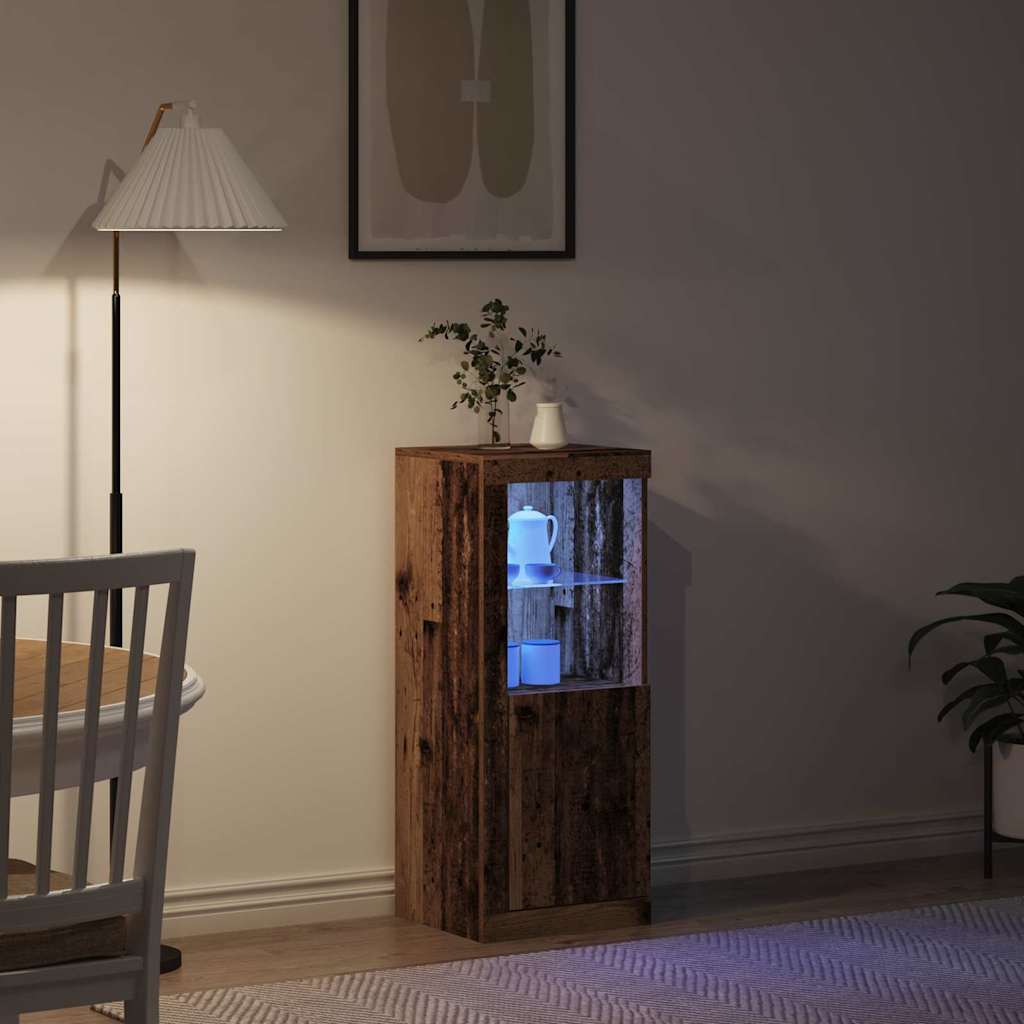 vidaXL Komoda LED Brązowy 41 x 37 x 100 cm Materiał drewnopochodny