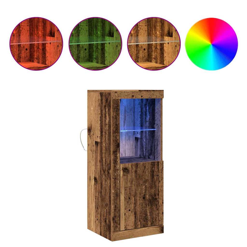 vidaXL Komoda LED Brązowy 41 x 37 x 100 cm Materiał drewnopochodny