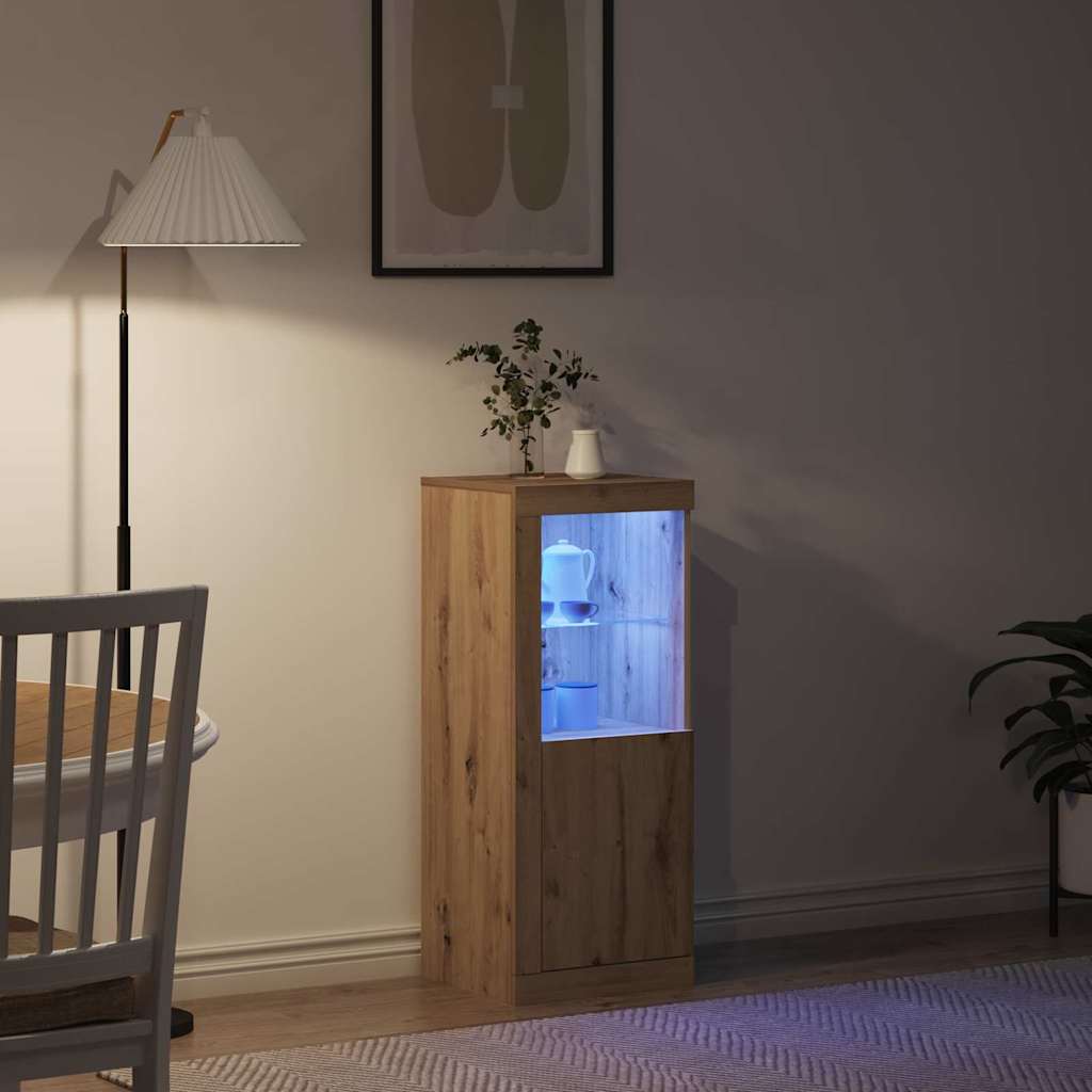 vidaXL Komoda LED Brązowy 41 x 37 x 100 cm Materiał drewnopochodny