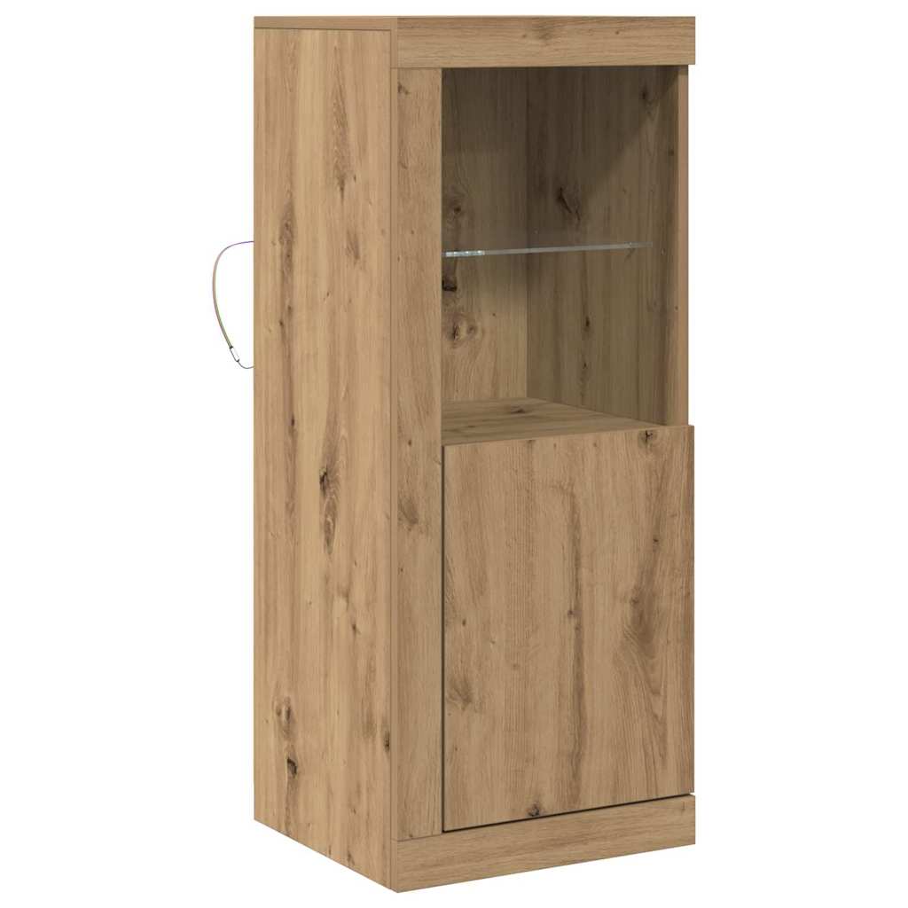 vidaXL Komoda LED Brązowy 41 x 37 x 100 cm Materiał drewnopochodny