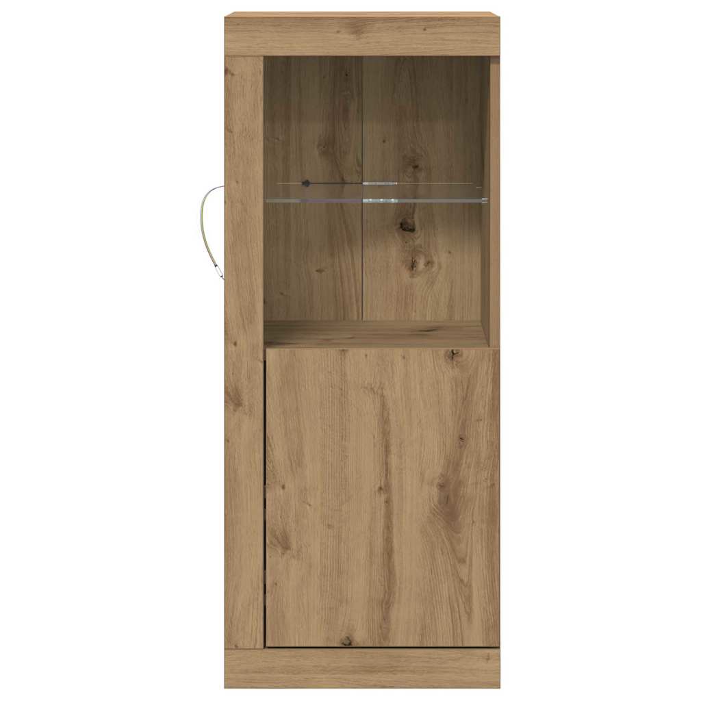 vidaXL Komoda LED Brązowy 41 x 37 x 100 cm Materiał drewnopochodny