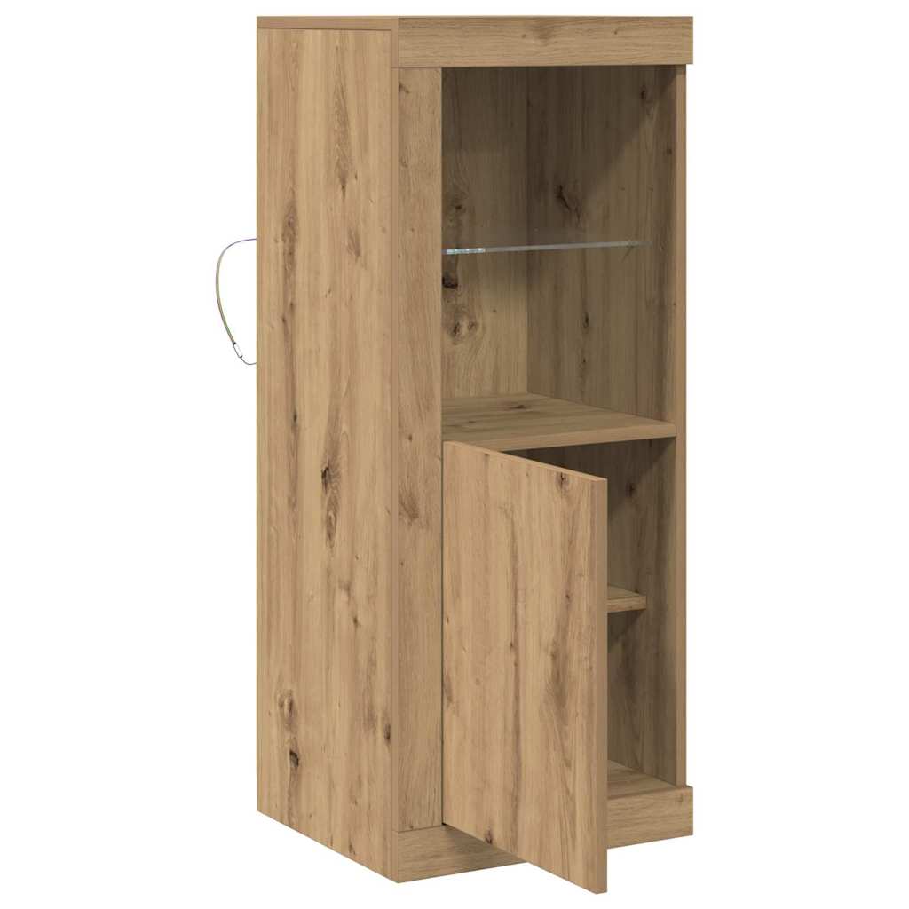vidaXL Komoda LED Brązowy 41 x 37 x 100 cm Materiał drewnopochodny