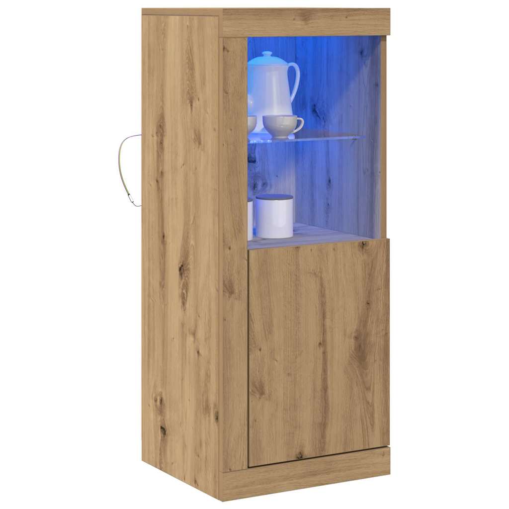vidaXL Komoda LED Brązowy 41 x 37 x 100 cm Materiał drewnopochodny