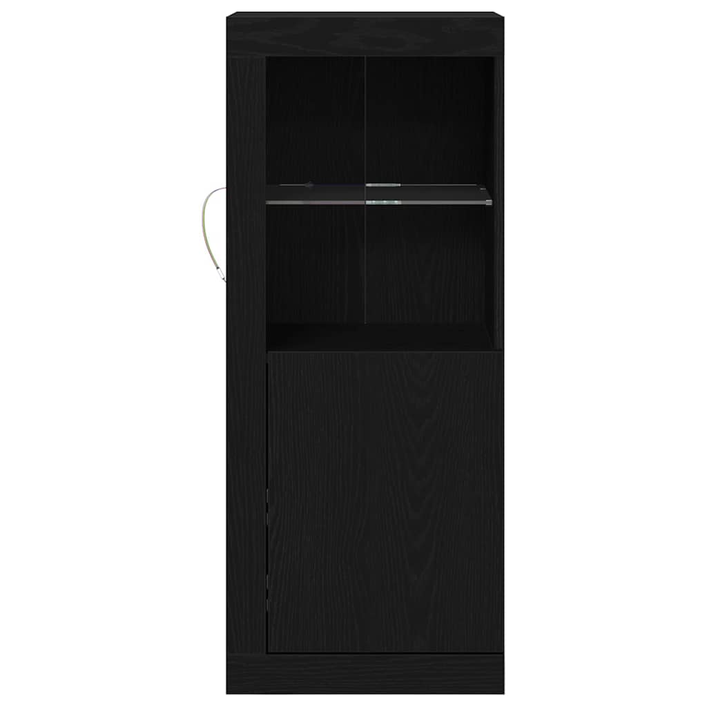vidaXL Komoda LED Czarny 41 x 37 x 100 cm Materiał drewnopochodny