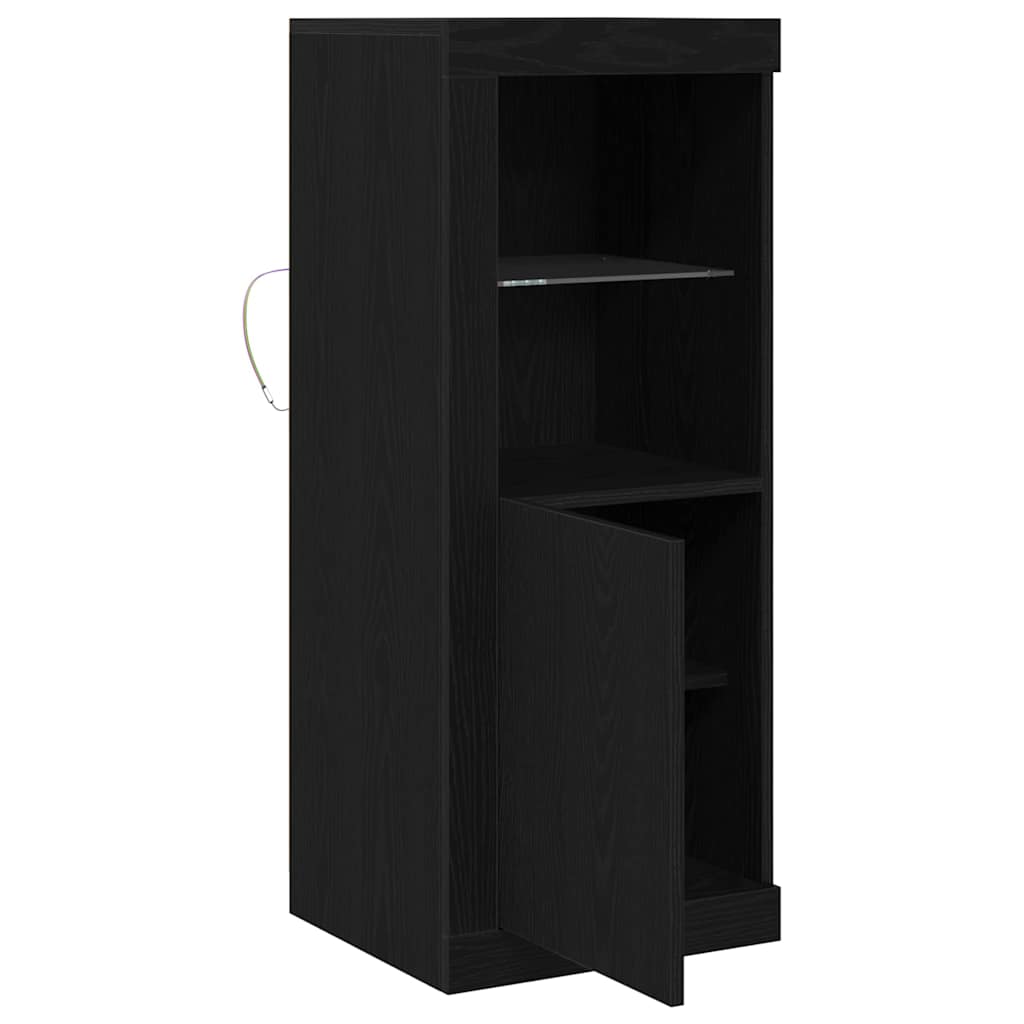 vidaXL Komoda LED Czarny 41 x 37 x 100 cm Materiał drewnopochodny