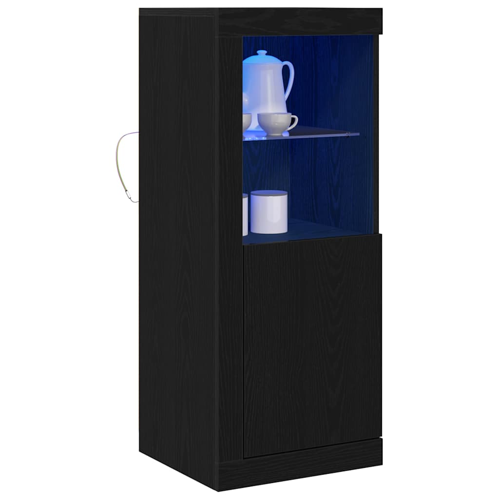 vidaXL Komoda LED Czarny 41 x 37 x 100 cm Materiał drewnopochodny
