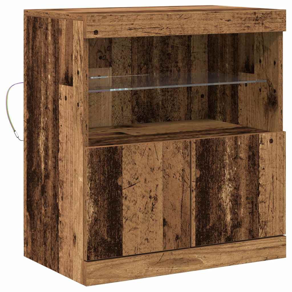 vidaXL Komoda LED Brązowy 60,5 x 37 x 67 cm Materiał drewnopochodny