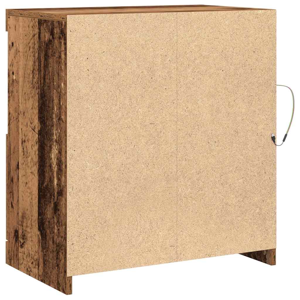 vidaXL Komoda LED Brązowy 60,5 x 37 x 67 cm Materiał drewnopochodny
