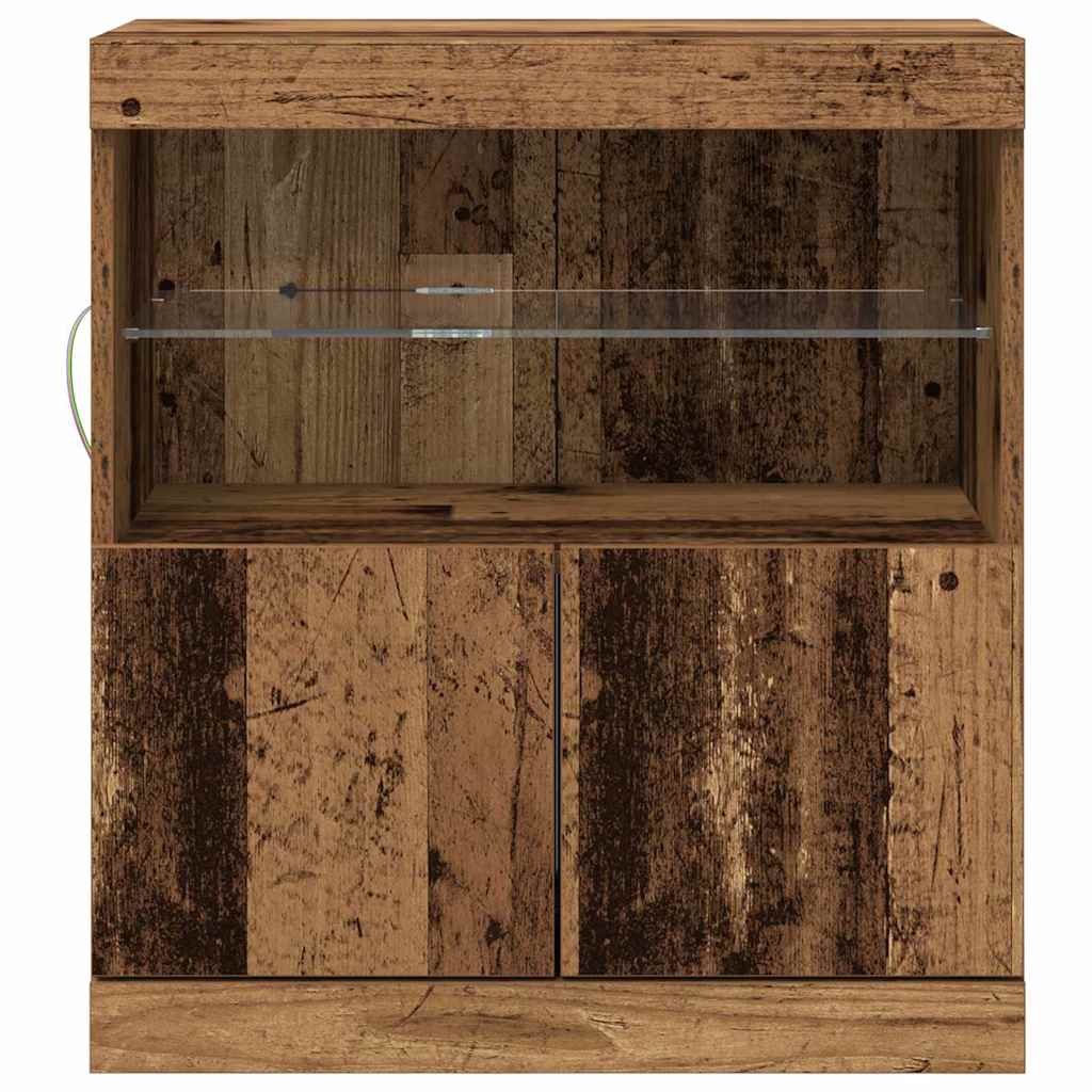 vidaXL Komoda LED Brązowy 60,5 x 37 x 67 cm Materiał drewnopochodny
