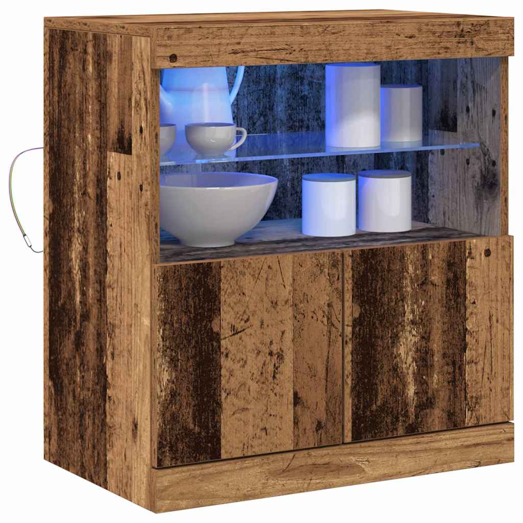 vidaXL Komoda LED Brązowy 60,5 x 37 x 67 cm Materiał drewnopochodny