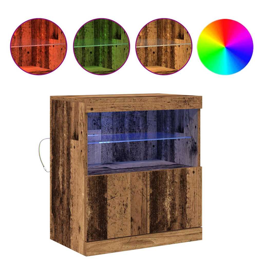 vidaXL Komoda LED Brązowy 60,5 x 37 x 67 cm Materiał drewnopochodny