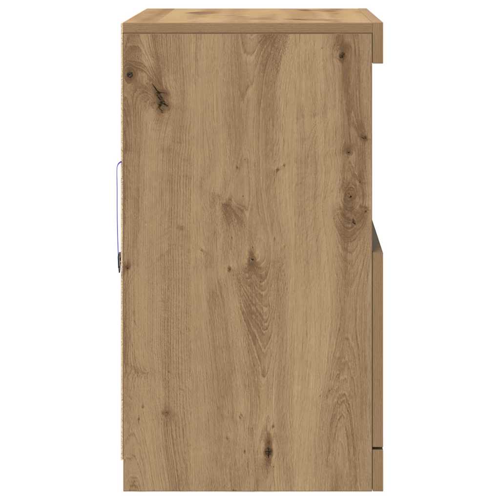vidaXL Komoda LED Brązowy 60,5 x 37 x 67 cm Materiał drewnopochodny
