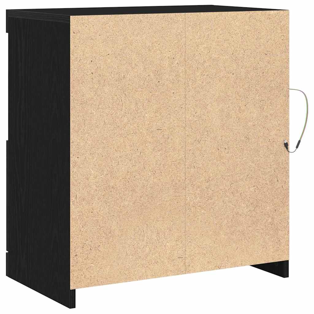 vidaXL Komoda LED Czarny 60,5 x 37 x 67 cm Materiał drewnopochodny