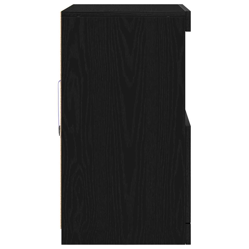 vidaXL Komoda LED Czarny 60,5 x 37 x 67 cm Materiał drewnopochodny
