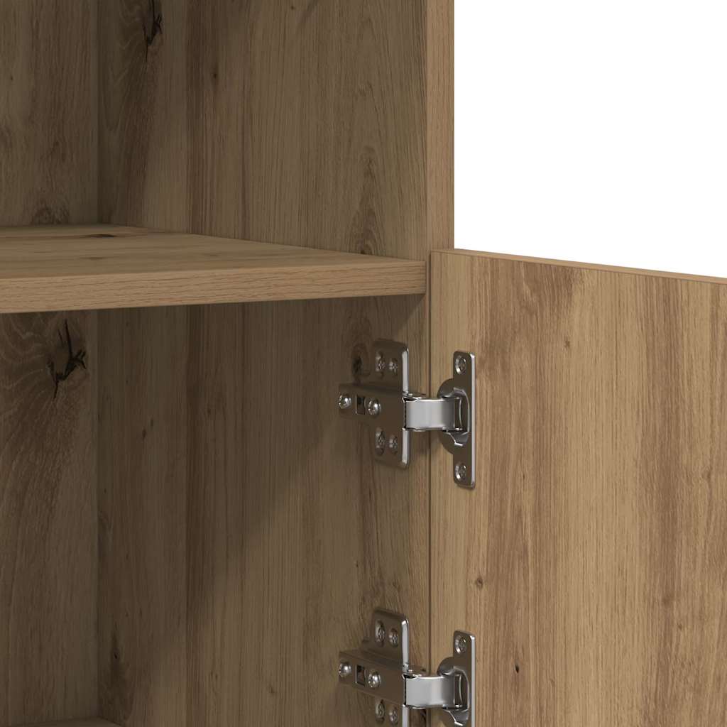 vidaXL Komoda LED Brązowy 81 x 37 x 66,5 cm Materiał drewnopochodny