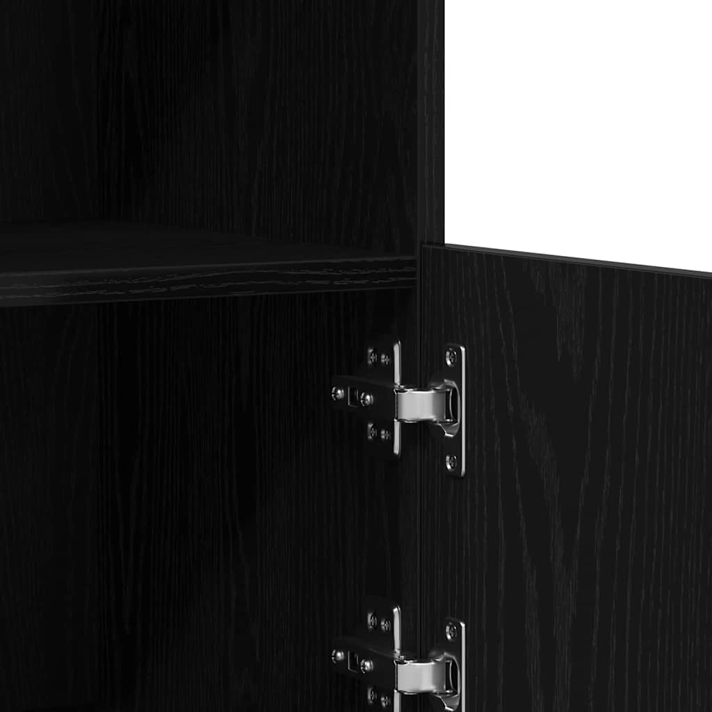 vidaXL Komoda LED Czarny 81 x 37 x 66,5 cm Materiał drewnopochodny