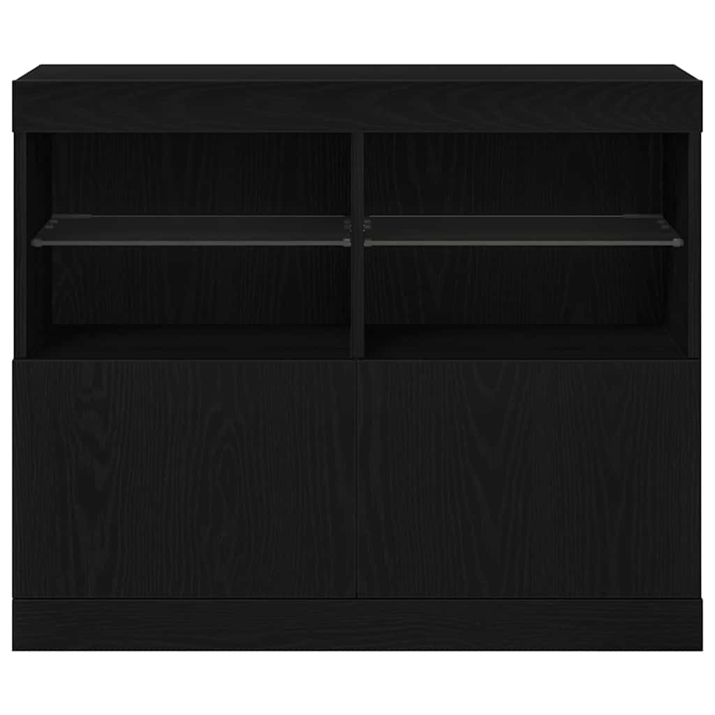 vidaXL Komoda LED Czarny 81 x 37 x 66,5 cm Materiał drewnopochodny