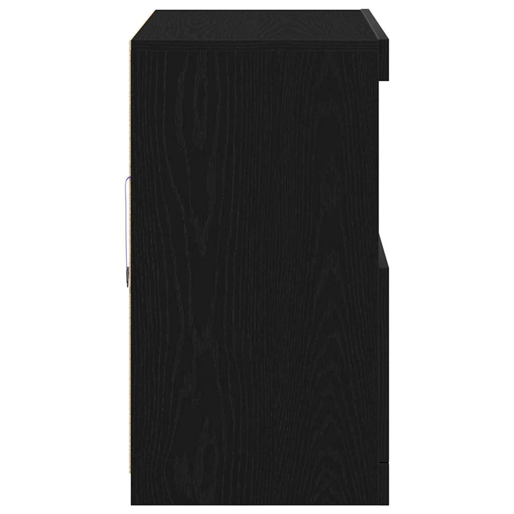vidaXL Komoda LED Czarny 81 x 37 x 66,5 cm Materiał drewnopochodny