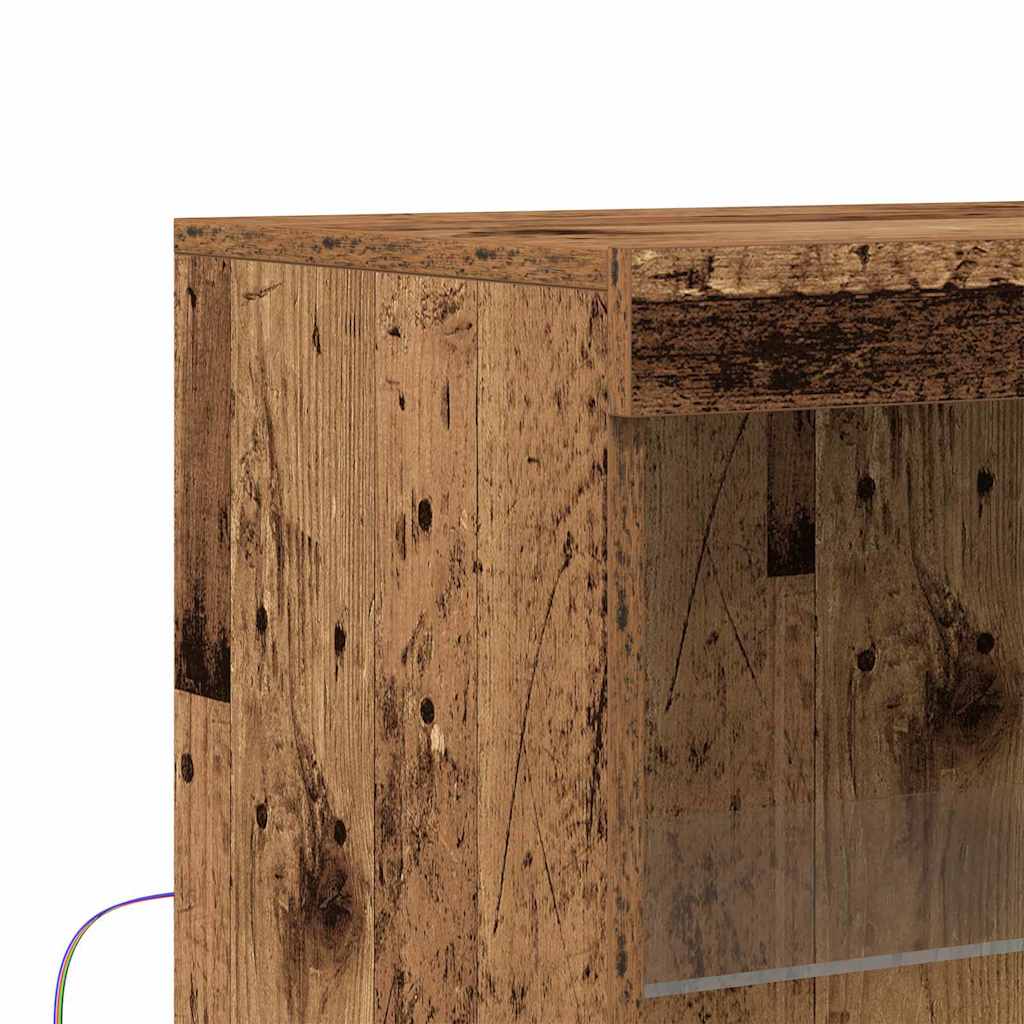 vidaXL Komoda LED Brązowy 60 x 37 x 100 cm Materiał drewnopochodny