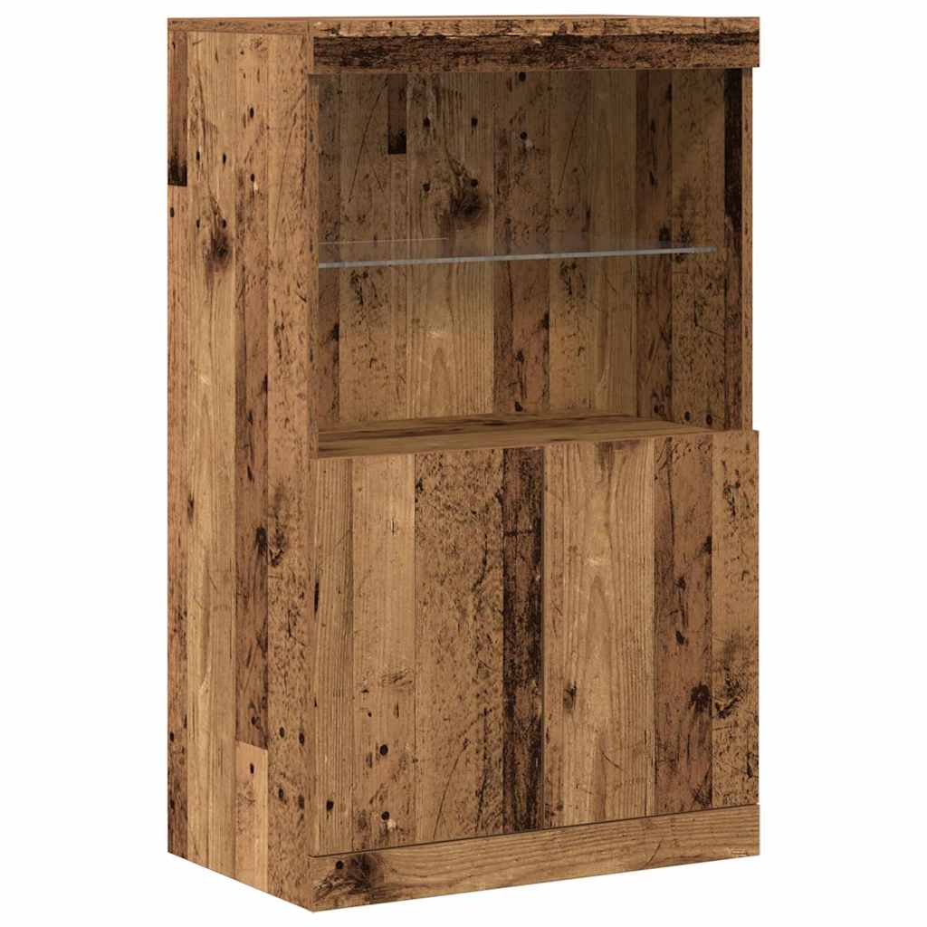 vidaXL Komoda LED Brązowy 60 x 37 x 100 cm Materiał drewnopochodny