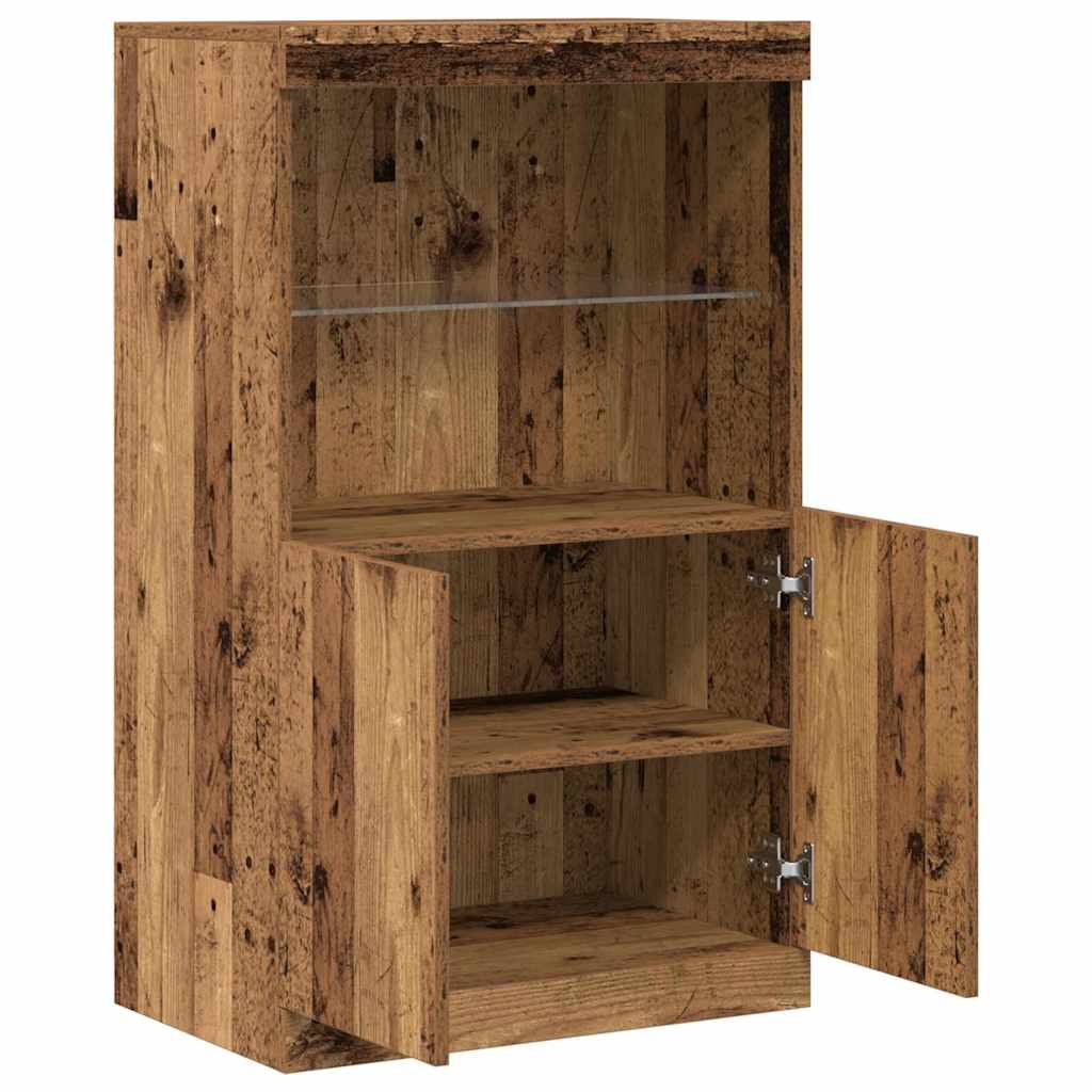 vidaXL Komoda LED Brązowy 60 x 37 x 100 cm Materiał drewnopochodny