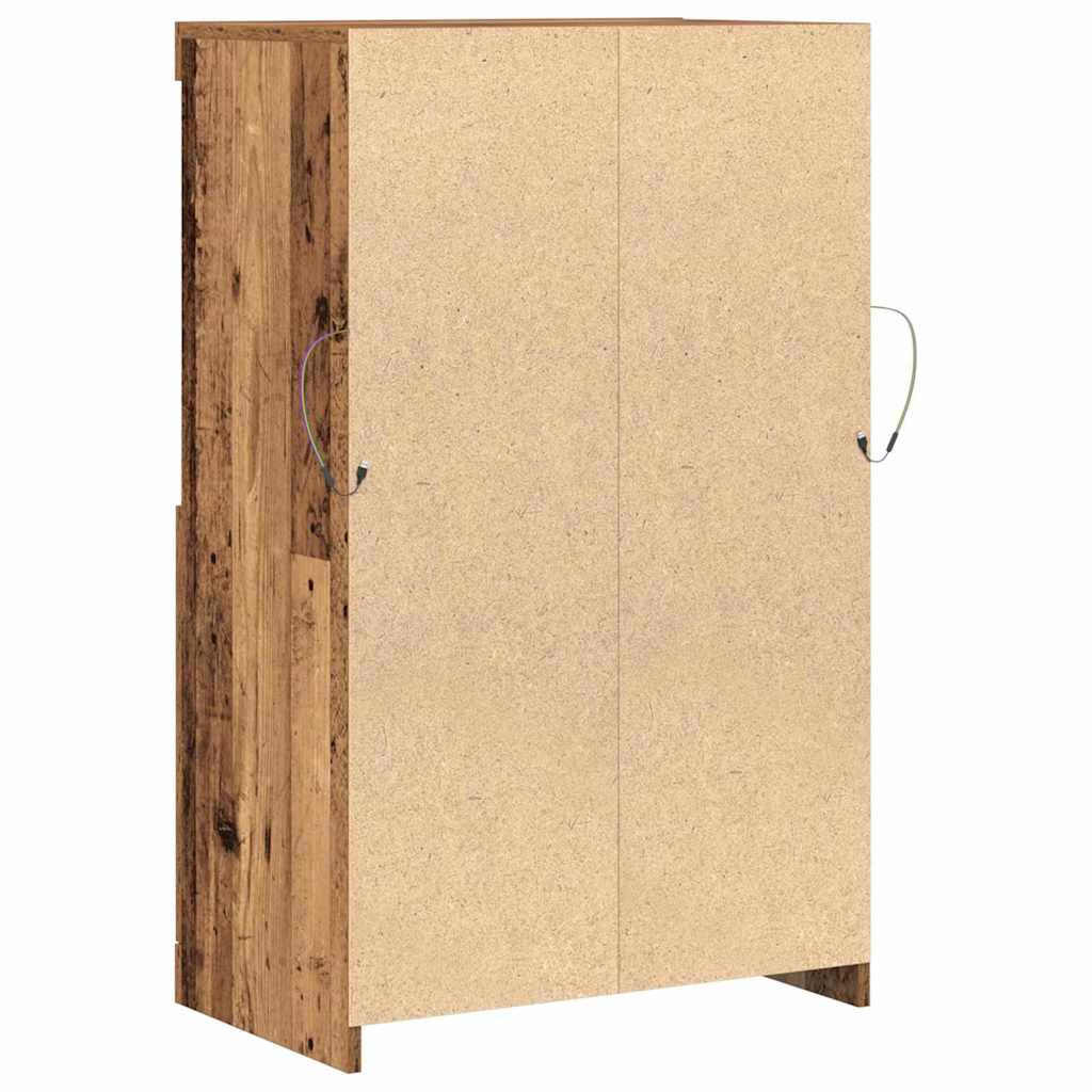 vidaXL Komoda LED Brązowy 60 x 37 x 100 cm Materiał drewnopochodny