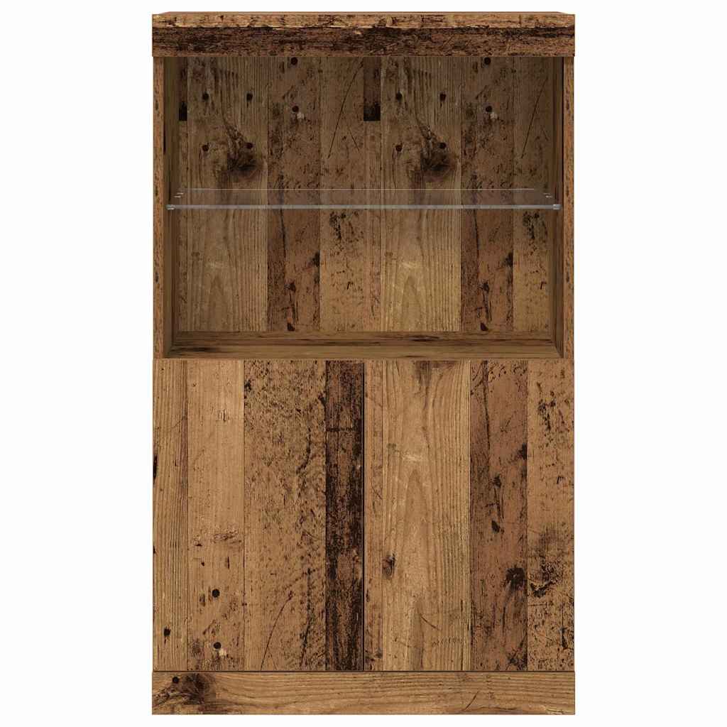 vidaXL Komoda LED Brązowy 60 x 37 x 100 cm Materiał drewnopochodny
