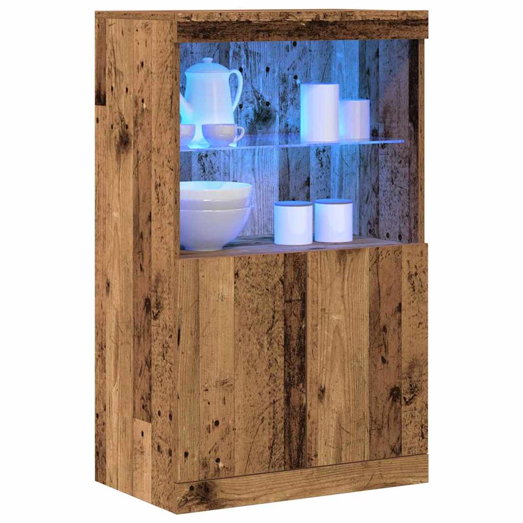 vidaXL Komoda LED Brązowy 60 x 37 x 100 cm Materiał drewnopochodny