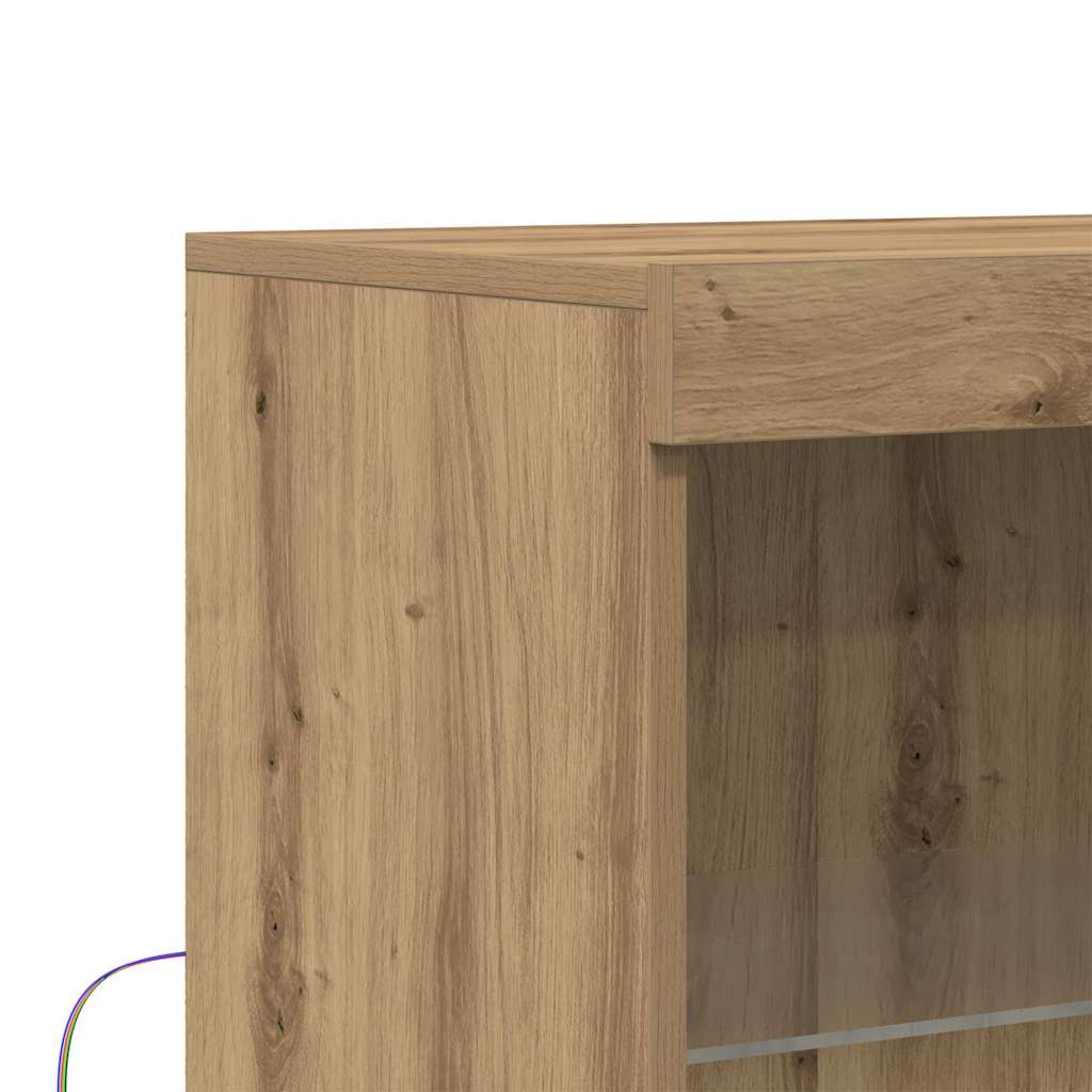 vidaXL Komoda LED Brązowy 60 x 37 x 100 cm Materiał drewnopochodny