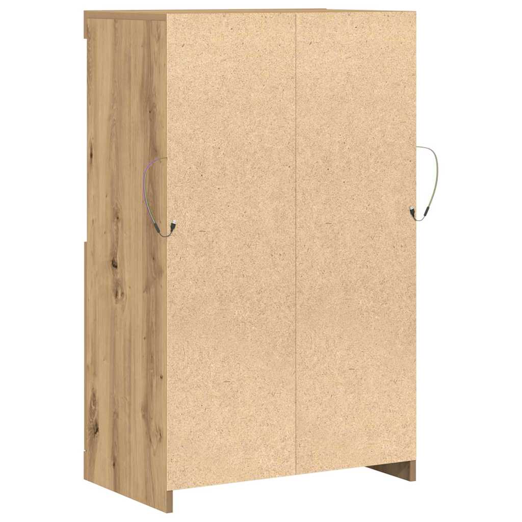 vidaXL Komoda LED Brązowy 60 x 37 x 100 cm Materiał drewnopochodny
