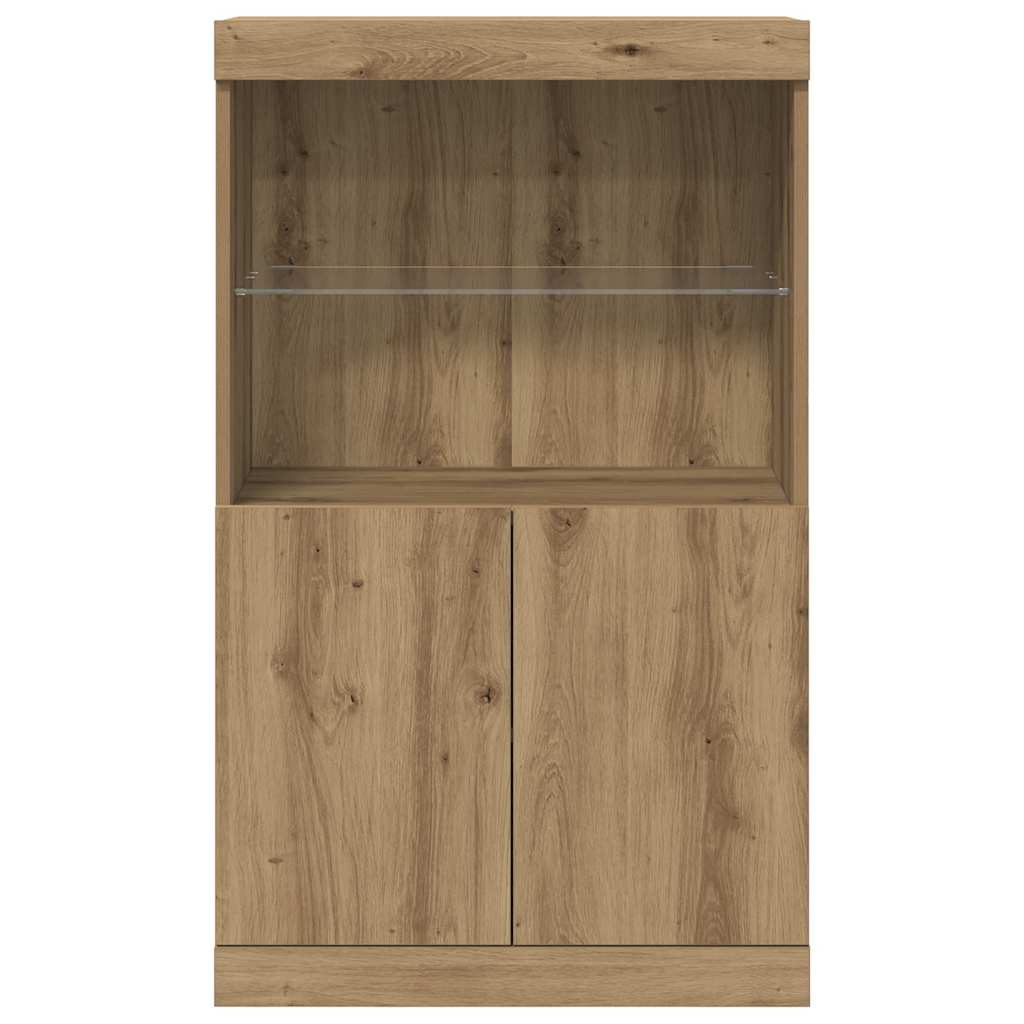 vidaXL Komoda LED Brązowy 60 x 37 x 100 cm Materiał drewnopochodny