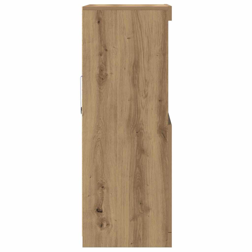 vidaXL Komoda LED Brązowy 60 x 37 x 100 cm Materiał drewnopochodny