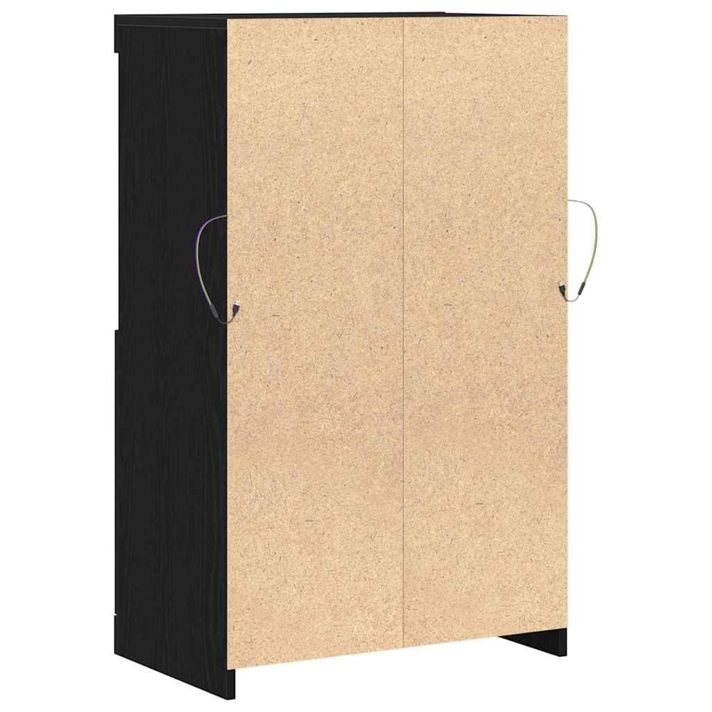 vidaXL Komoda LED Czarny 60 x 37 x 100 cm Materiał drewnopochodny