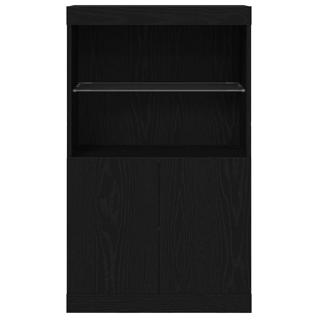 vidaXL Komoda LED Czarny 60 x 37 x 100 cm Materiał drewnopochodny