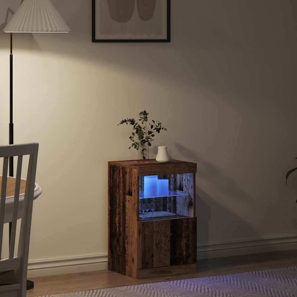 vidaXL Komoda LED Stare drewno 41 x 37 x 67 cm Materiał drewnopochodny