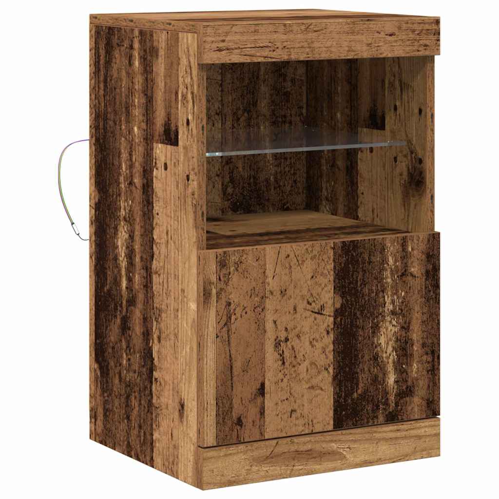 vidaXL Komoda LED Stare drewno 41 x 37 x 67 cm Materiał drewnopochodny
