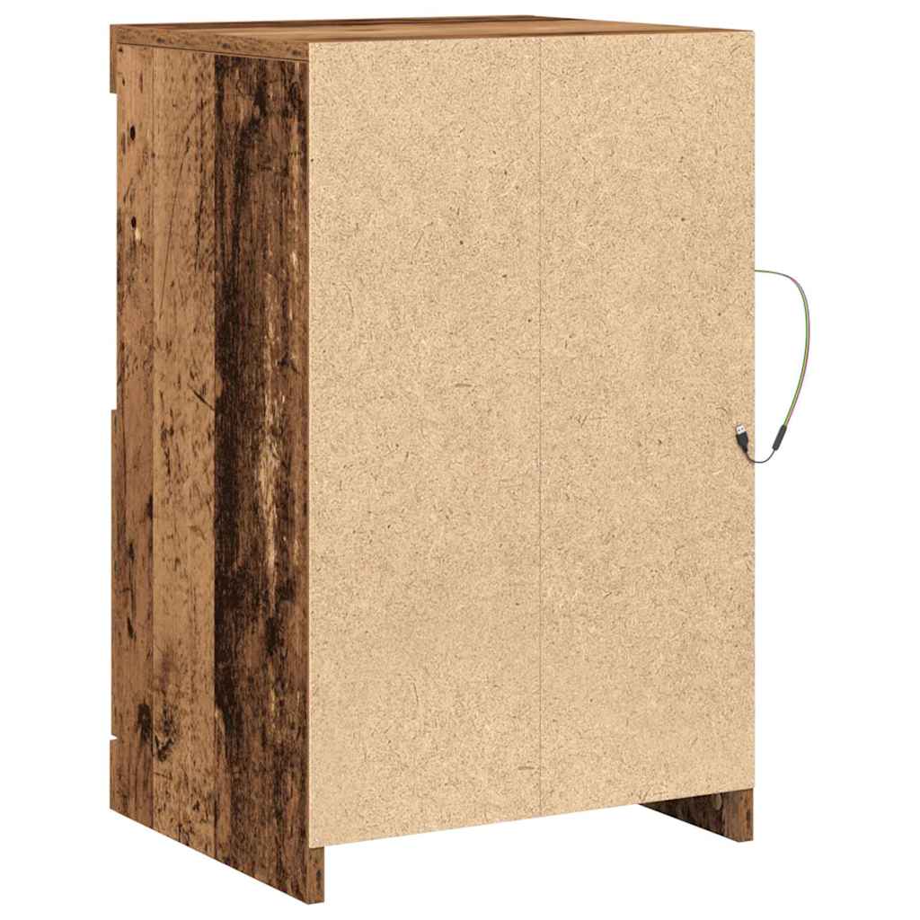 vidaXL Komoda LED Stare drewno 41 x 37 x 67 cm Materiał drewnopochodny