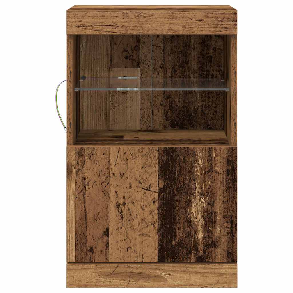 vidaXL Komoda LED Stare drewno 41 x 37 x 67 cm Materiał drewnopochodny