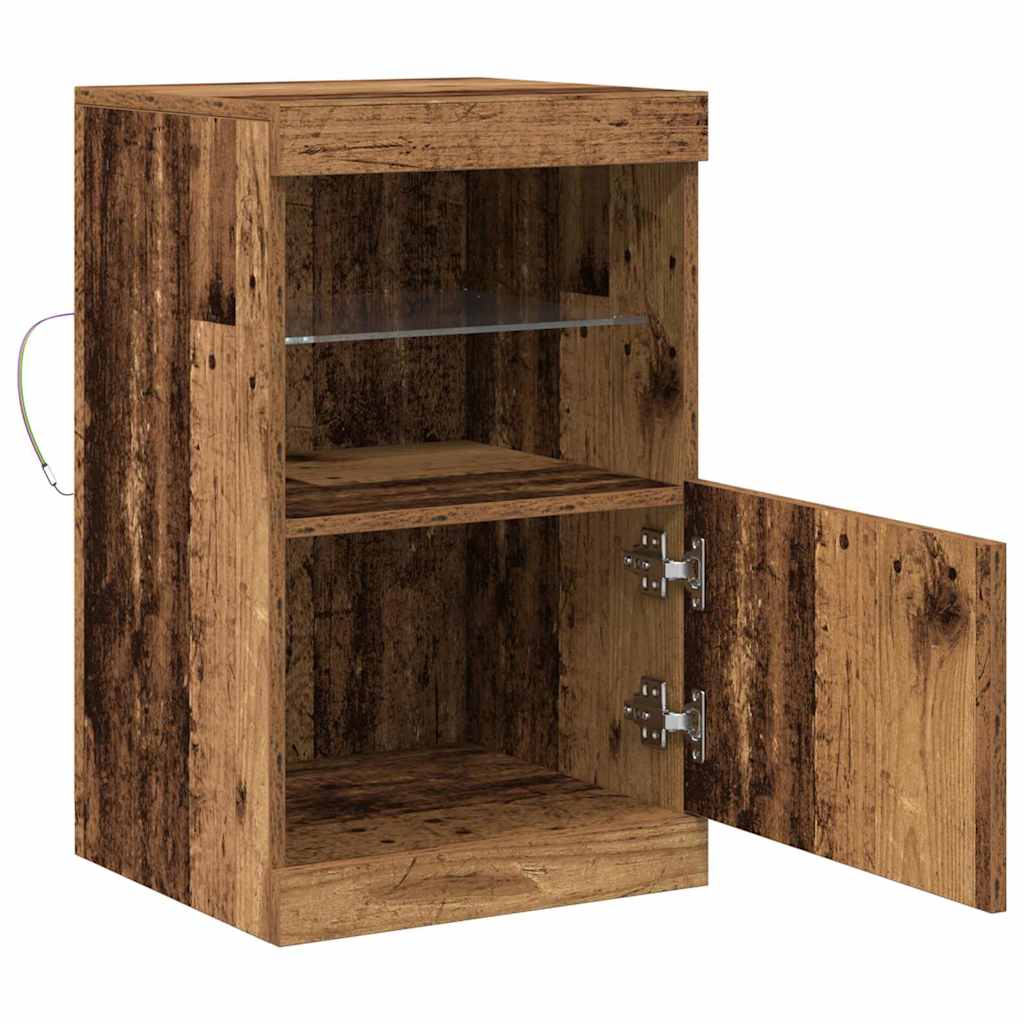 vidaXL Komoda LED Stare drewno 41 x 37 x 67 cm Materiał drewnopochodny