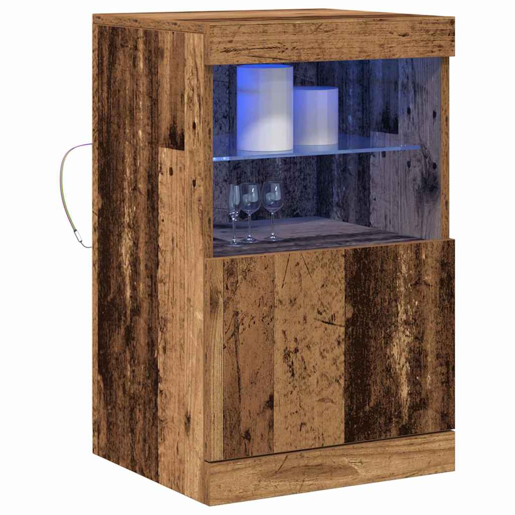vidaXL Komoda LED Stare drewno 41 x 37 x 67 cm Materiał drewnopochodny