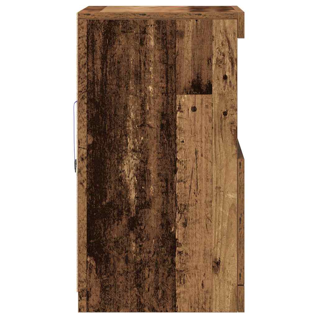 vidaXL Komoda LED Stare drewno 41 x 37 x 67 cm Materiał drewnopochodny