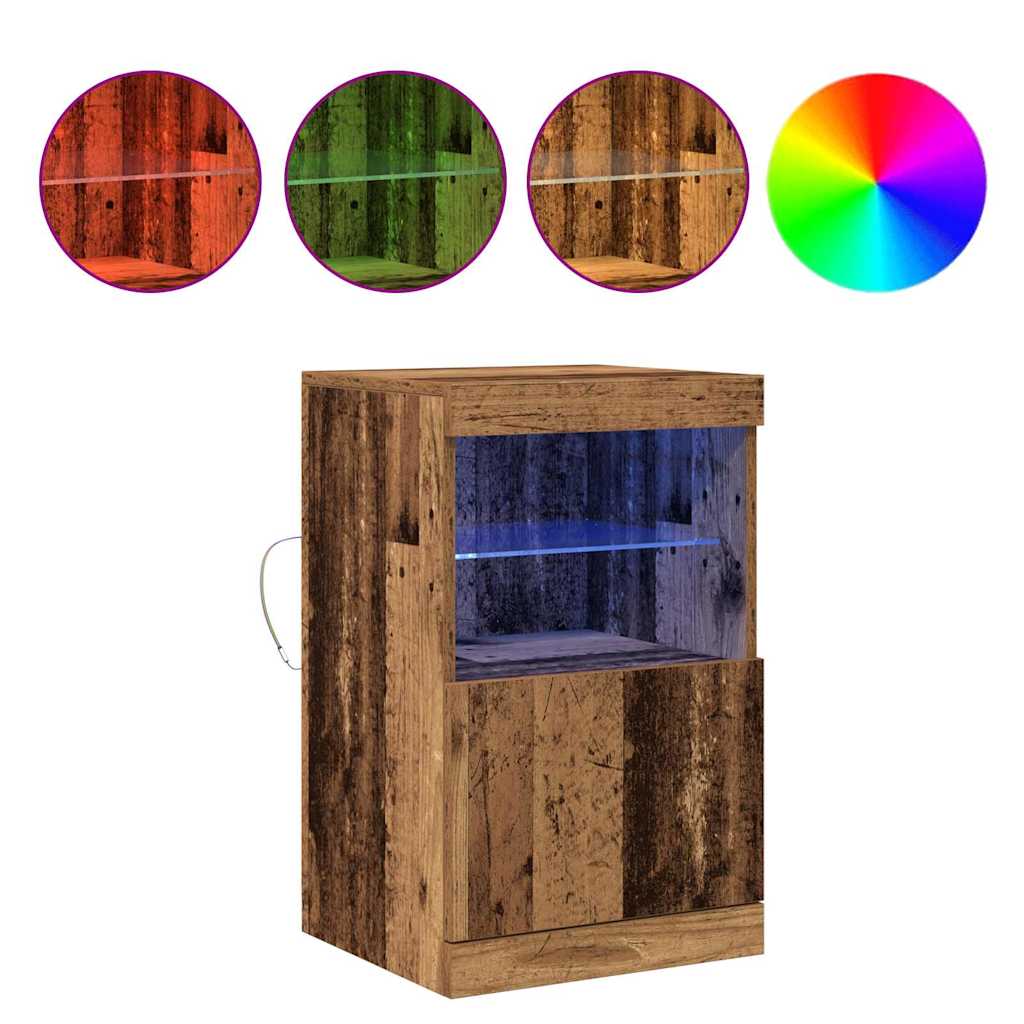 vidaXL Komoda LED Stare drewno 41 x 37 x 67 cm Materiał drewnopochodny