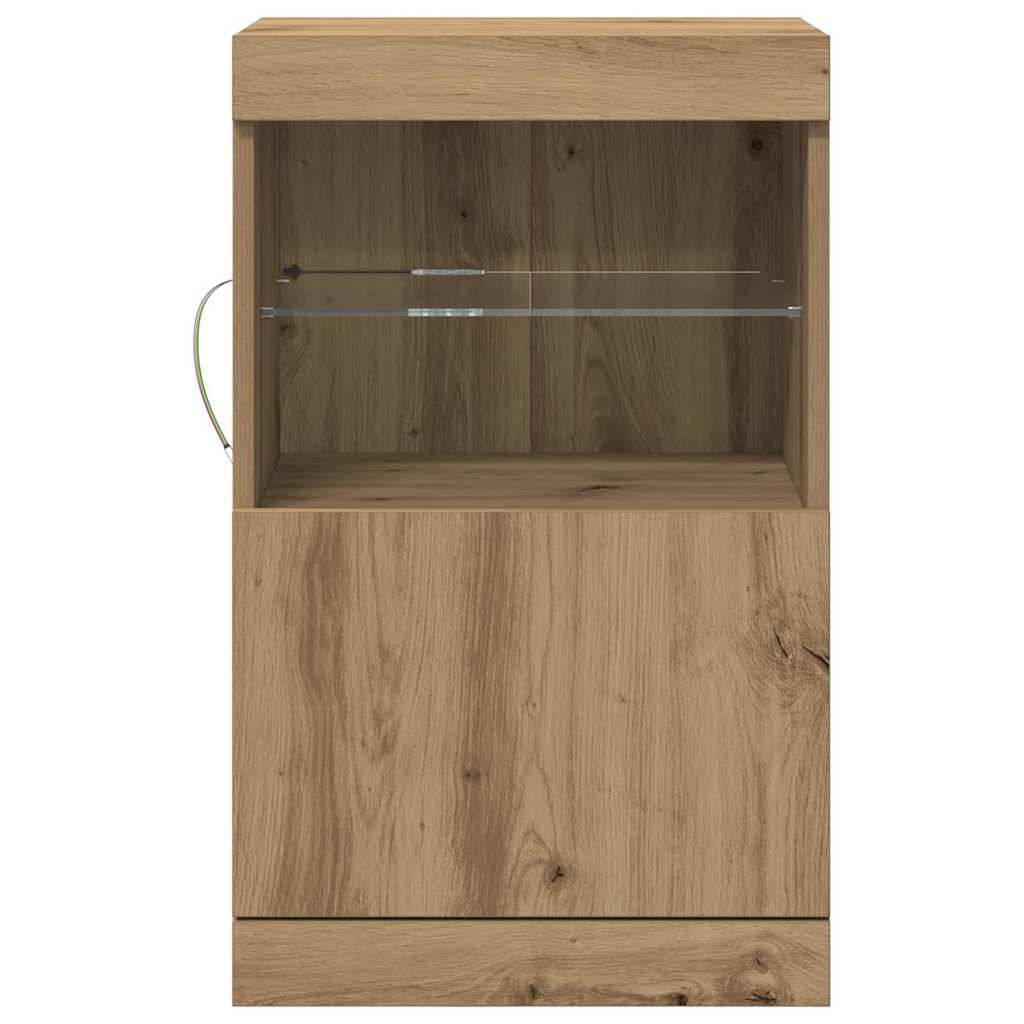 vidaXL Komoda LED Ze LED Lights Dąb rzemieślniczy 41 x 37 x 67 cm