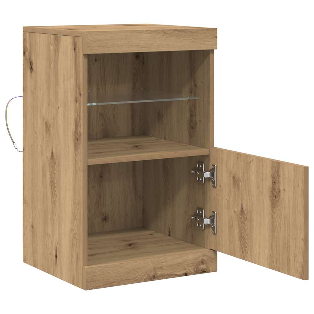 vidaXL Komoda LED Ze LED Lights Dąb rzemieślniczy 41 x 37 x 67 cm