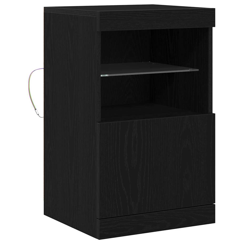 vidaXL Komoda LED Czarny Dąb 41 x 37 x 67 cm Materiał drewnopochodny