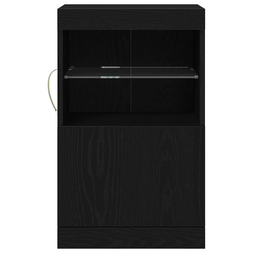 vidaXL Komoda LED Czarny Dąb 41 x 37 x 67 cm Materiał drewnopochodny
